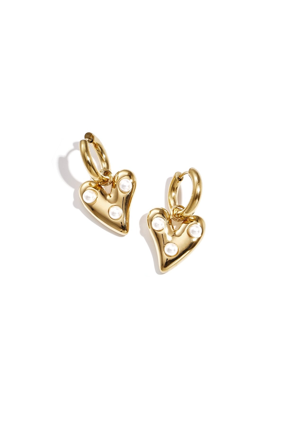 Pearl Heart Earrings