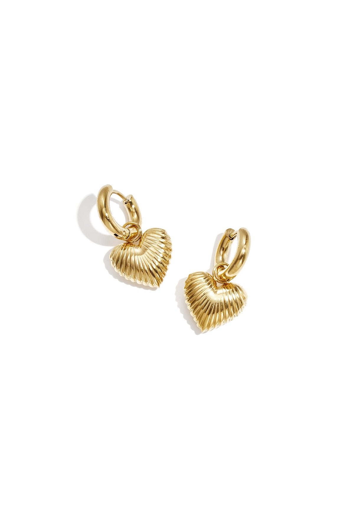 Striped Heart Earrings